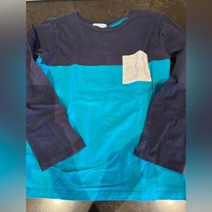 SCOUT ADLER Boys Size 8 Navy & Turquoise Long Sleeve Tee Shirt